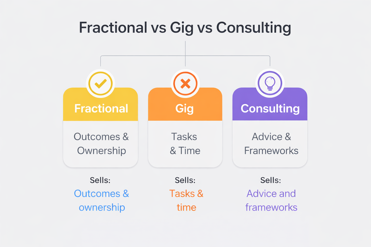 Fractional vs Gig vs Consulting: A Clean Comparison